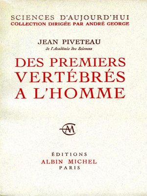 cover image of Des premiers vertébrés à l'homme